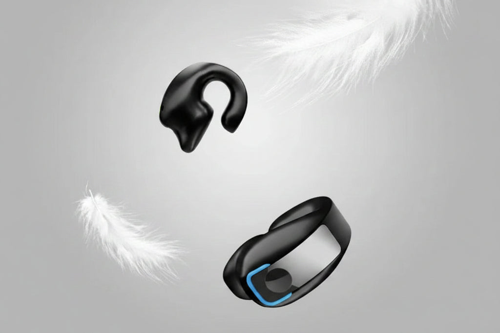 Écouteurs de sport Bluetooth à conduction osseuse – Microphone intégré | Blanc